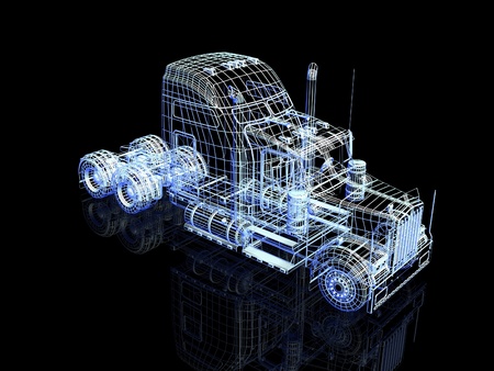 3d truckの写真素材