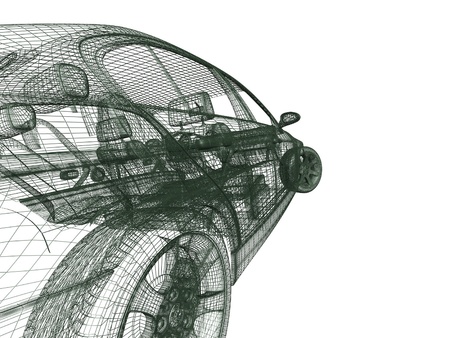  view of a car on whiteの写真素材