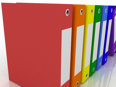Isolated folders for papers on a white backgroundの写真素材