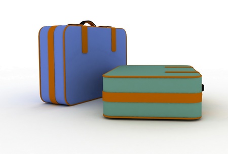 Suitcases isolated on white backgroundの写真素材