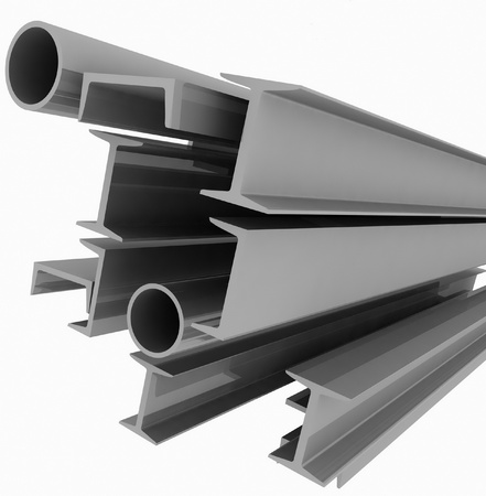 High technology background - steel profilesの写真素材