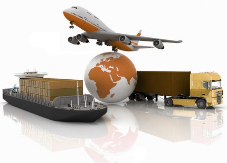  types of transport of transporting are loads.の写真素材