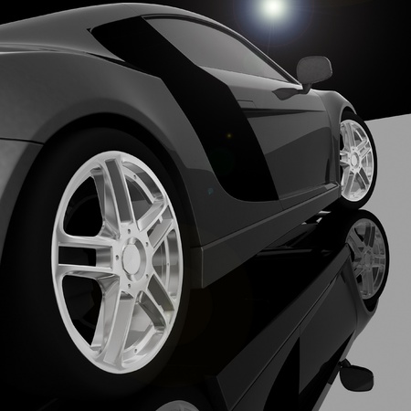 Closeup of wheels of machine on black backgroundの写真素材
