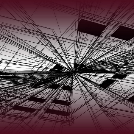 Abstract architectural 3D construction