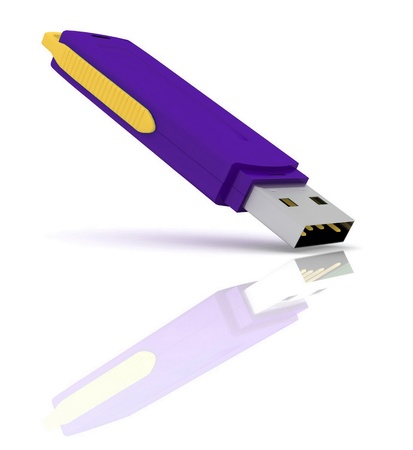 USB storage drive isolated on white