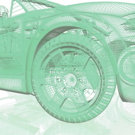 Closeup of wheels of machine on black backgroundの写真素材