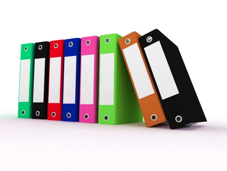  Isolated folders for papers on a white backgroundの写真素材