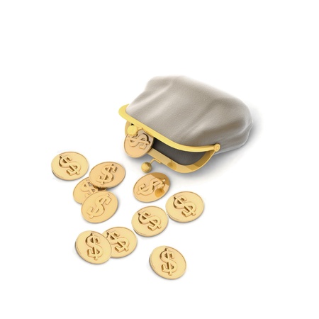 broun purse  on a whiteの写真素材