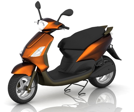 Scooter on white backgroundの写真素材