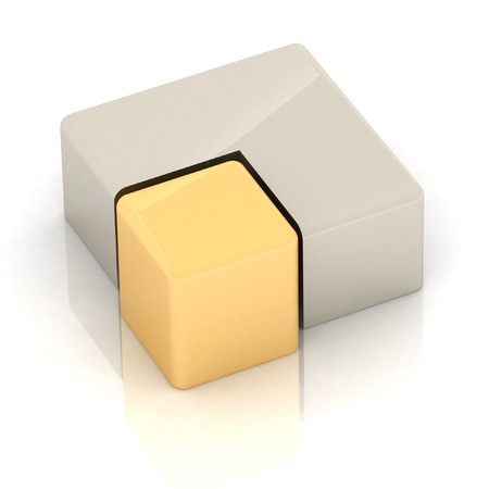 Cubic three-dimensional pieの写真素材