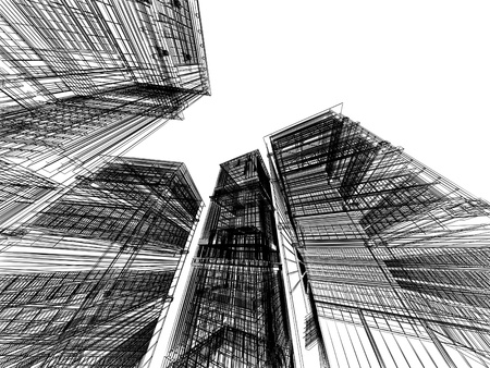Abstract architectural 3D constructionの写真素材