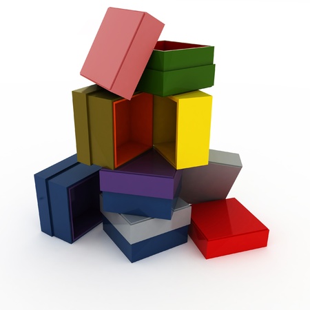 3D empty boxes with cover for gifts