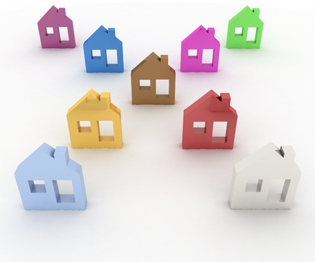 3d model house symbol setの写真素材