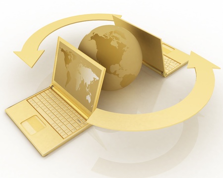 Internet Concept of global businessの写真素材