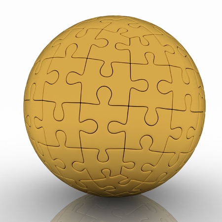 3d render  illustration spherical puzzleの写真素材