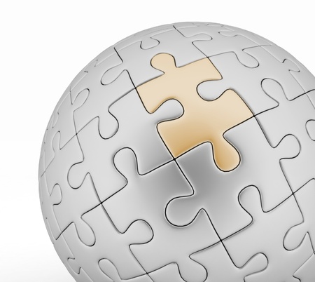 3d render  illustration spherical puzzleの写真素材