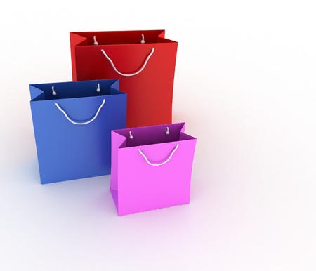 3d render collection for shopping from colorfull packagesの写真素材