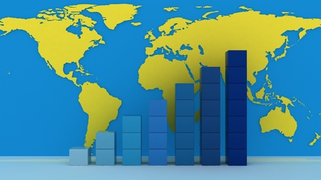 Global success concept. 3d render backgroundの写真素材