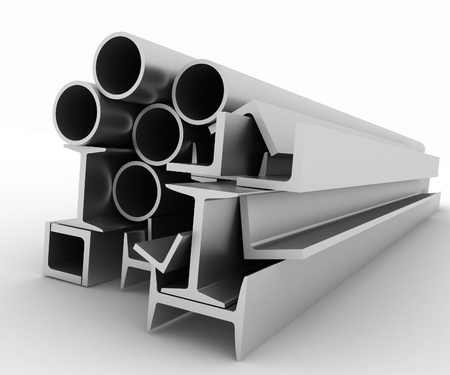 High technology background of pipes and metal objectsの写真素材