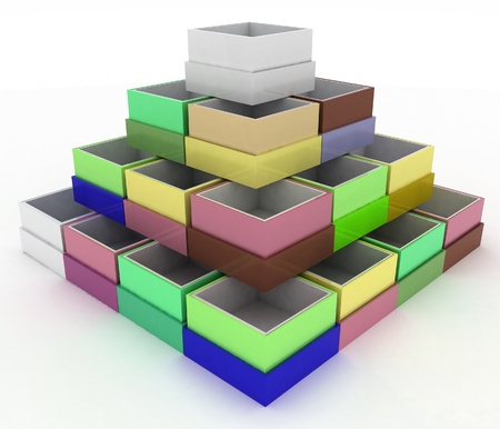 3d illustration of colorful geometrical figureの写真素材