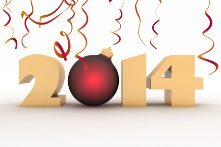 2014 year. Isolated 3D imageの写真素材