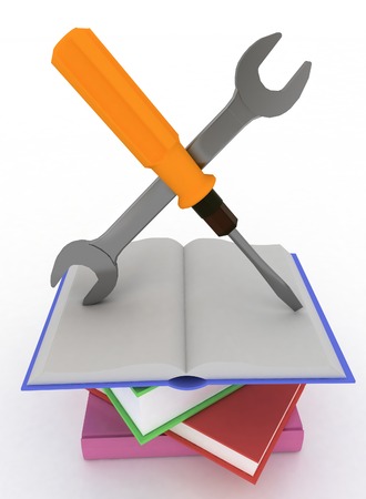 Technical support or instruction manual icon concept  Isolated on white background の写真素材