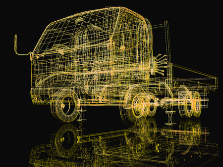 3d truckの写真素材