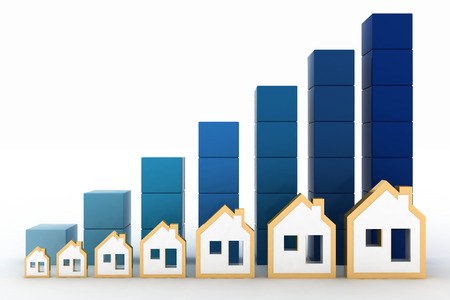 Diagram of growth in real estate pricesの写真素材