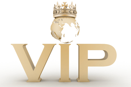 VIP abbreviation with a crown. 3D textの写真素材