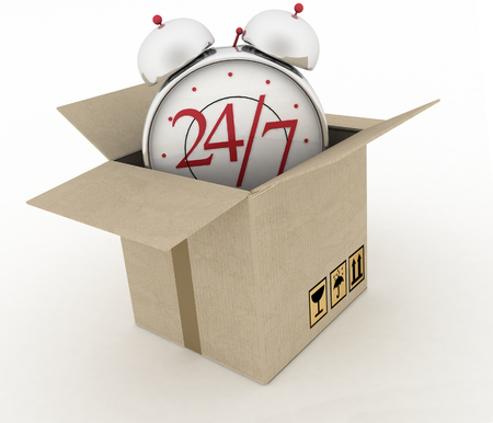 Executing online delivery of goods in the stream 24 hours. Logistics conceptの写真素材
