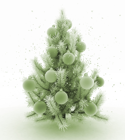Christmas tree. 3d render illustrationの写真素材