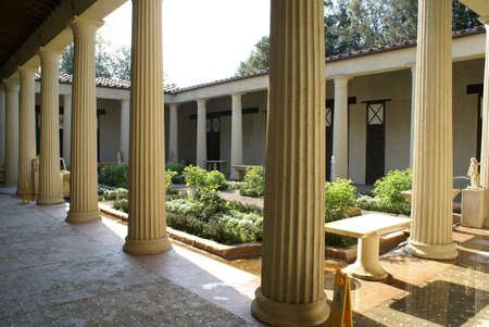 Recreation of the court of a typical Pompeian style houseの写真素材