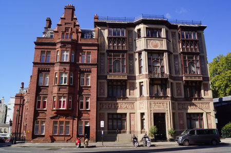 London, UK: the facade of 26 Kensington Gore in Kensingtonのeditorial素材