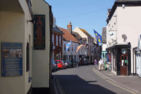Watchet, Somerset (UK): a view of the town centre of Watchet, Somersetのeditorial素材