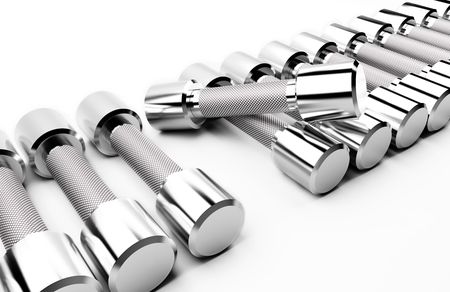 It is a lot of weights in a lineの写真素材