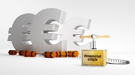 evro in the stage of financial crisisの写真素材