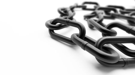 black chain on a white backgroundの写真素材