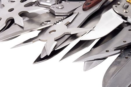 hunting knives on isolated white background