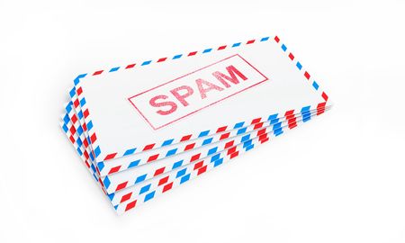 postal letters with a spam on a white background