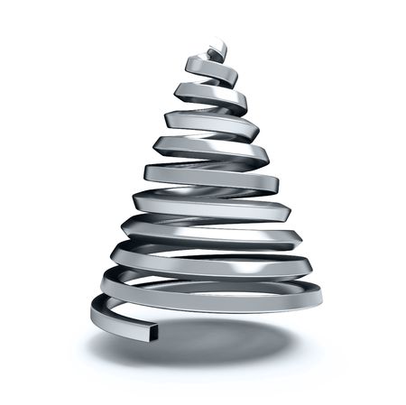 fir-tree from a metallic pipeの写真素材