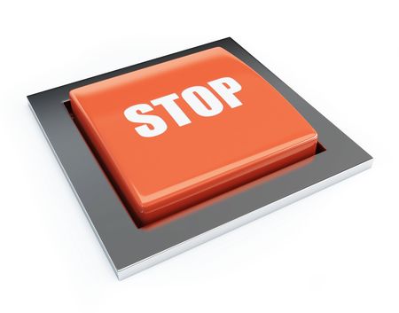 Red button isolated on a white background 