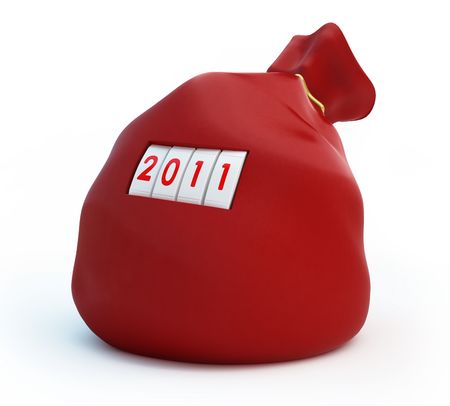 christmas sack and counter turn of the year