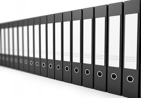 office folders on a white backgroundの写真素材