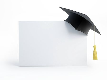graduation cap blank isolated on a white background の写真素材
