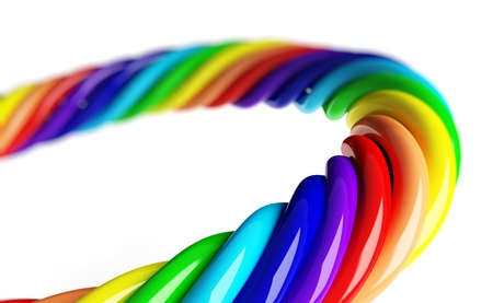 rainbow spiral on a white background の写真素材