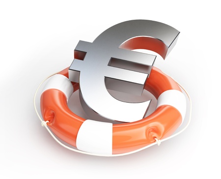 lifebelt euro isolated on a white background の写真素材
