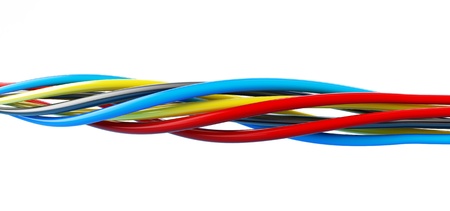 wires color n a white background