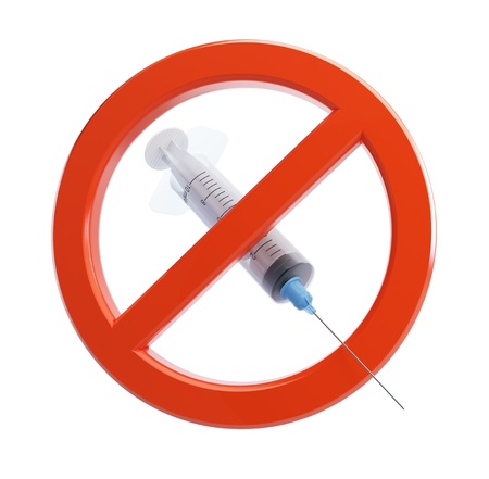 no syringe on a white backgroundの写真素材