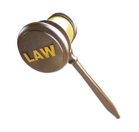 gavel on a white backgroundの写真素材