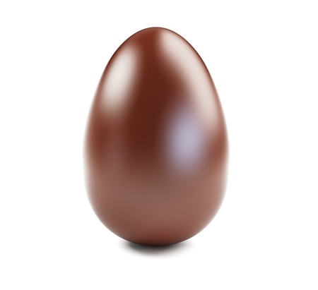 chocolate egg  on white backgroundの写真素材